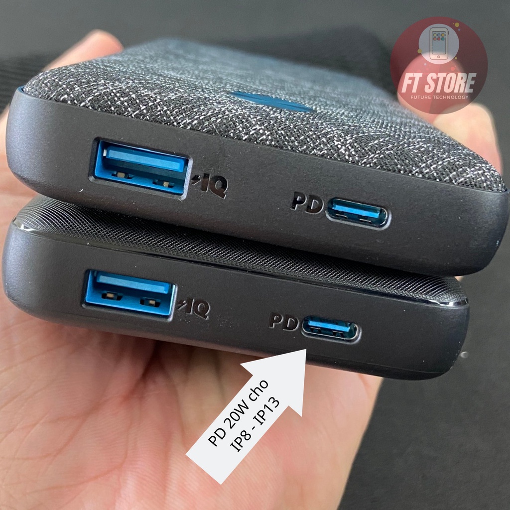 [GIAO HỎA TỐC] Pin Sạc Dự Phòng ANKER Essential 20000mAh PD 20W Metro Bọc vải Fabric A1287 PD 20W cho IP/IPAD