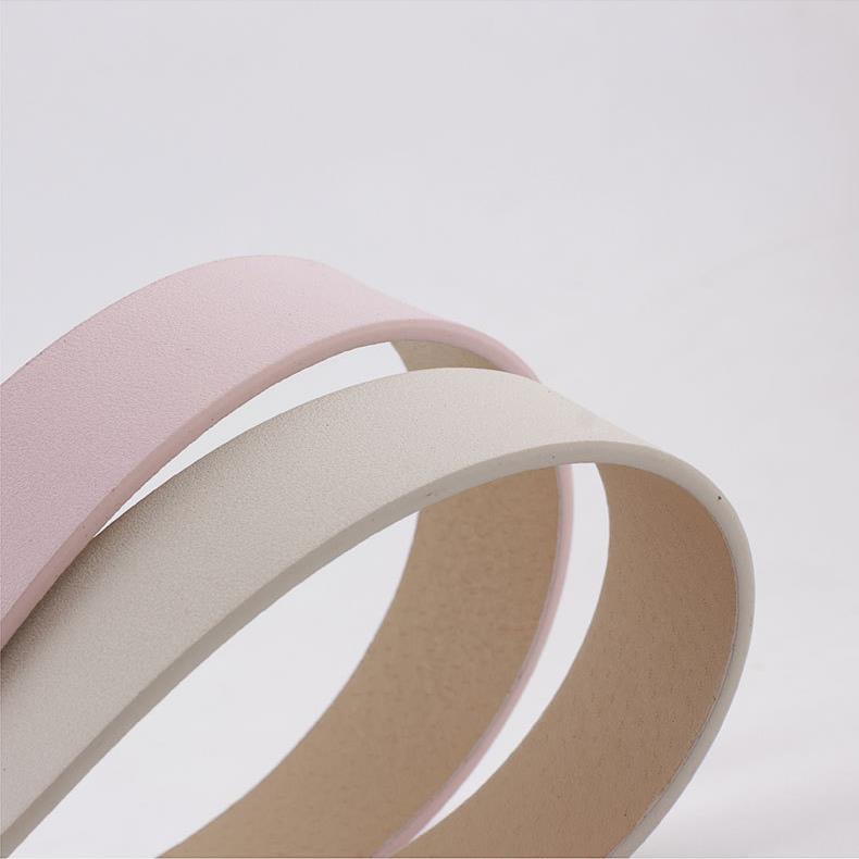 Thắt Lưng Da Bò Màu Trắng/Đen/Hồng/Trắng Kiểu Tây Dành Cho Nữ