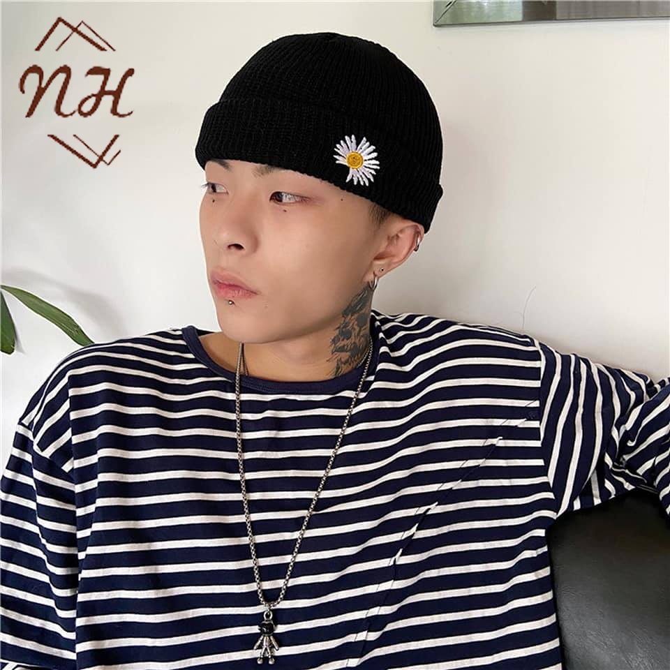 Mũ Beanie len Hoa Cúc GD - Nón Len Cúc Họa Mi GDragon phong cách - NL05