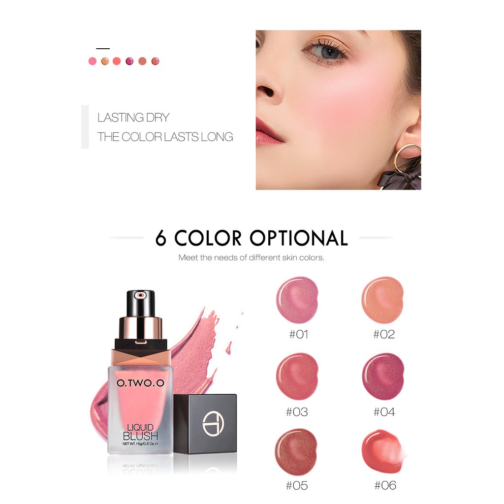 Phấn má hồng dạng lỏng O.TWO.O 3 màu tự nhiên | BigBuy360 - bigbuy360.vn