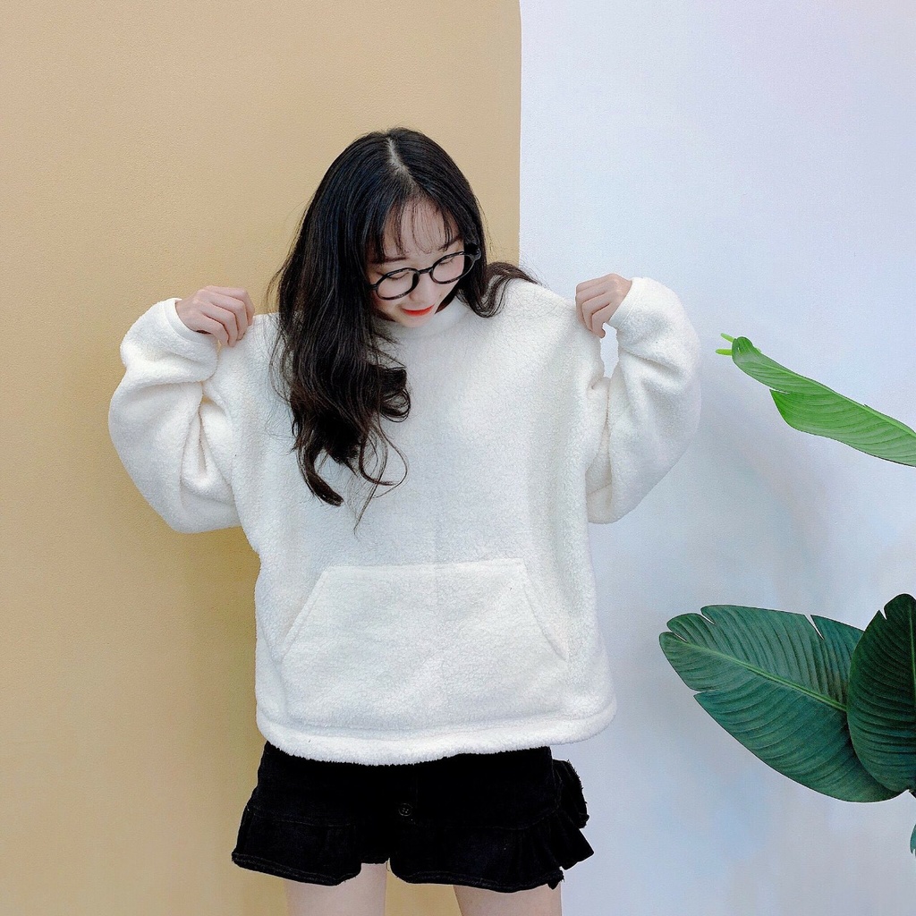 ÁO LEN CỔ TRÒN LÔNG NỈ SIÊU ĐẸP