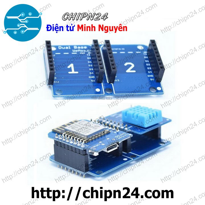 [1 CÁI] (A86) ESP8266 NodeMCU Lua D1 Mini Dual Base