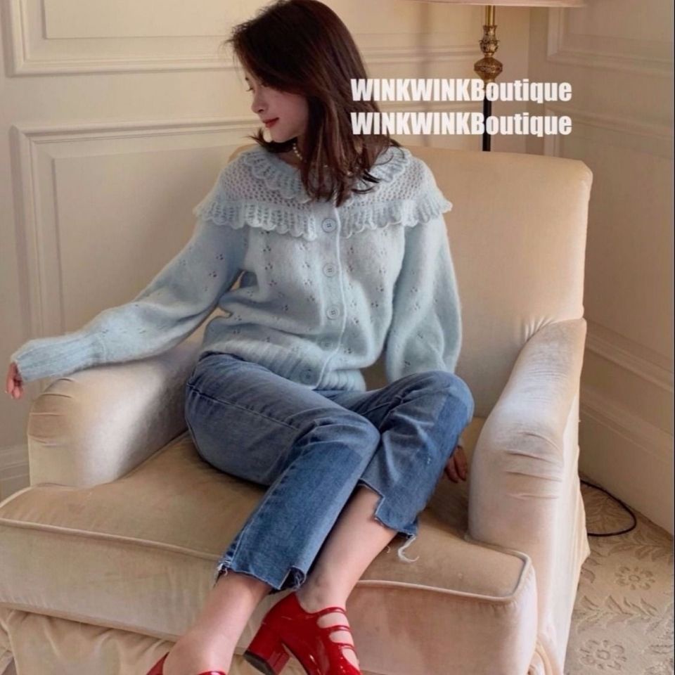 Áo Cardigan Dệt Kim Cổ Búp Bê Dễ Thương Xinh Xắn Dành Cho Nữ  tao bao