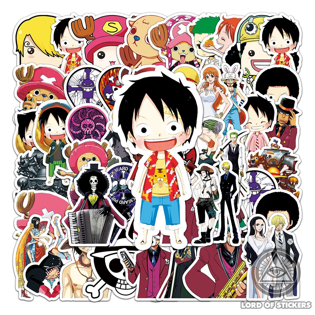 Set 56 Hình Dán Sticker One Piece Anime Manga Truyện Tranh Đảo Hải Tặc Chống Thấm Nước Dán Mũ Nón Bảo Hiểm, Laptop, Sổ