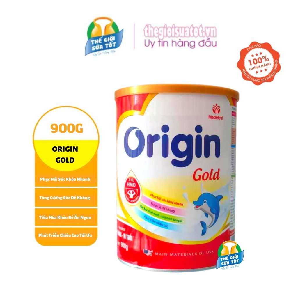 Sữa Origin Gold - 900G - Sữa Dinh Dưỡng Cho Trẻ Biếng Ăn Suy Dinh Dưỡng Thấp Còi Gầy Ốm Tăng Sức Đề Kháng thegioisuatot