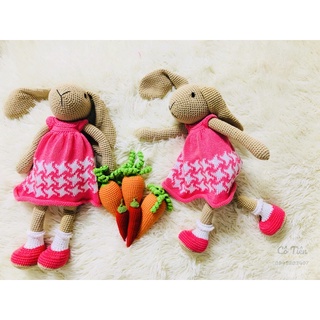 (có sẵn )Bup bê thỏ bằng len - bup bê len size 40 cm