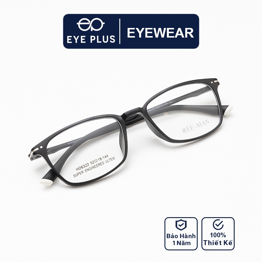 Gọng kính cận nam nữ thời trang Eye Plus nhựa cao cấp mắt vuông công sở Reeman-6322