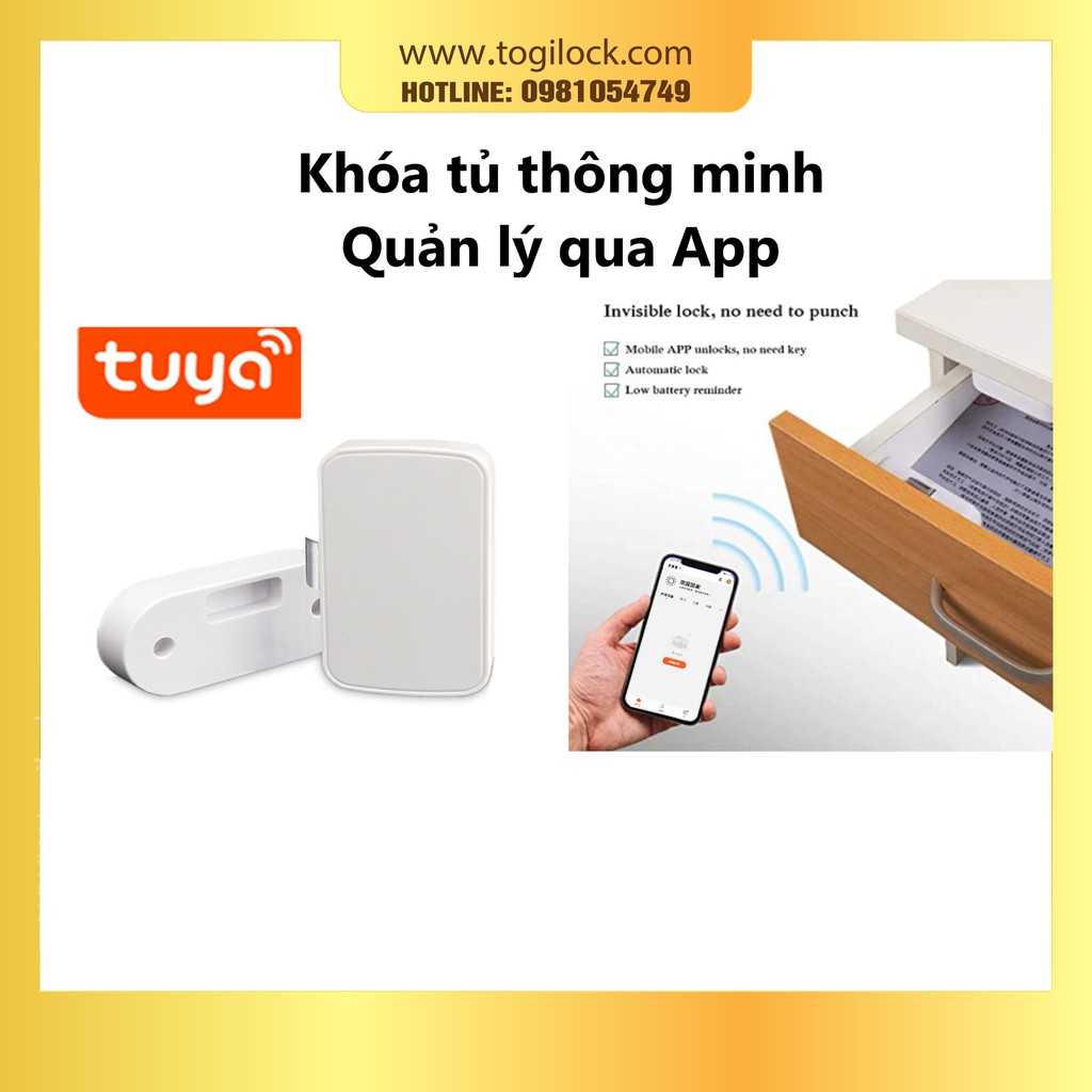 Khóa tủ, hộc kéo điện tử thông minh (quản lý qua App Tuya)