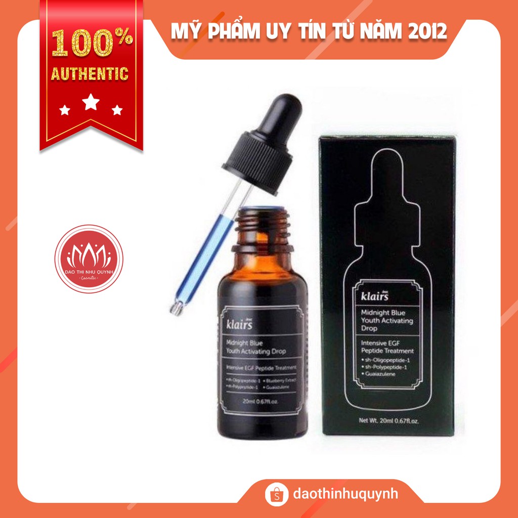 Tinh Chất Klairs Midnight Blue Youth Activating Drop Serum Làm Dịu, Phục Hồi Da 20ml