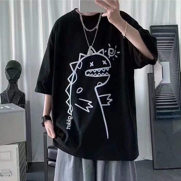 Áo Thun Tay Ngắn In Họa Tiết Hoạt Hình Phong Cách Hàn Quốc Size M-5XL Thời Trang Cho Nam