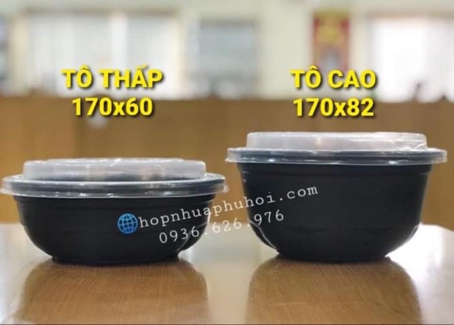 100 Tô nhựa tròn dùng 1 lần ( phở, bún) 1000ml