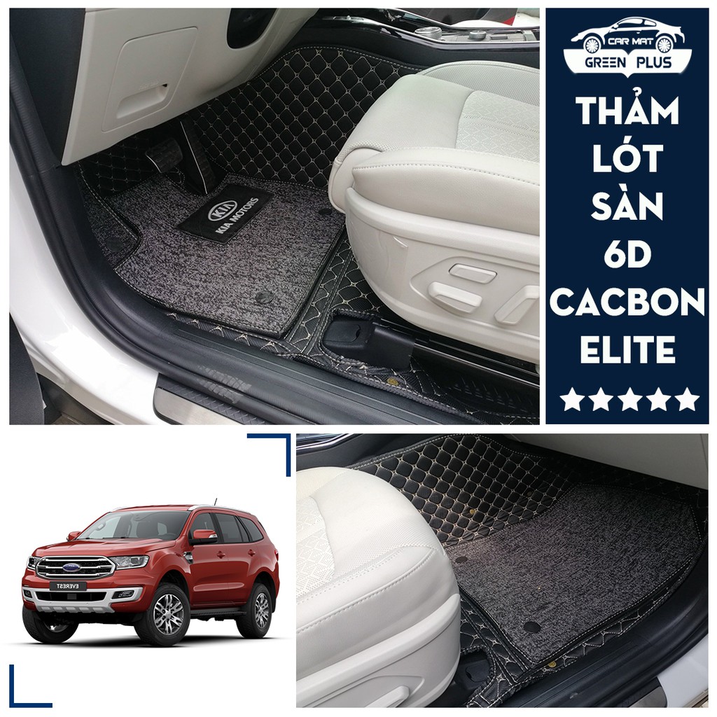 Thảm lót sàn ô tô 5D,6D cao cấp Cacbon Elite Ford Everest 2019