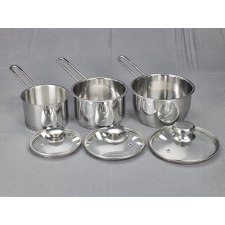 [Hot] Nồi Quánh Nấu Bột, Cháo Fivestar 3 Đáy Nắp Kính Dùng Được Trên Bếp Từ, 3 Size 12cm, 14cm, 16cm