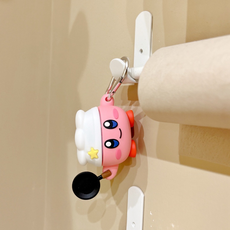 Vỏ Bảo Vệ Hộp Sạc Tai Nghe Baseus Encok WM01 Hình Cá Mập Kirby 3D Chống Rơi Kèm Móc