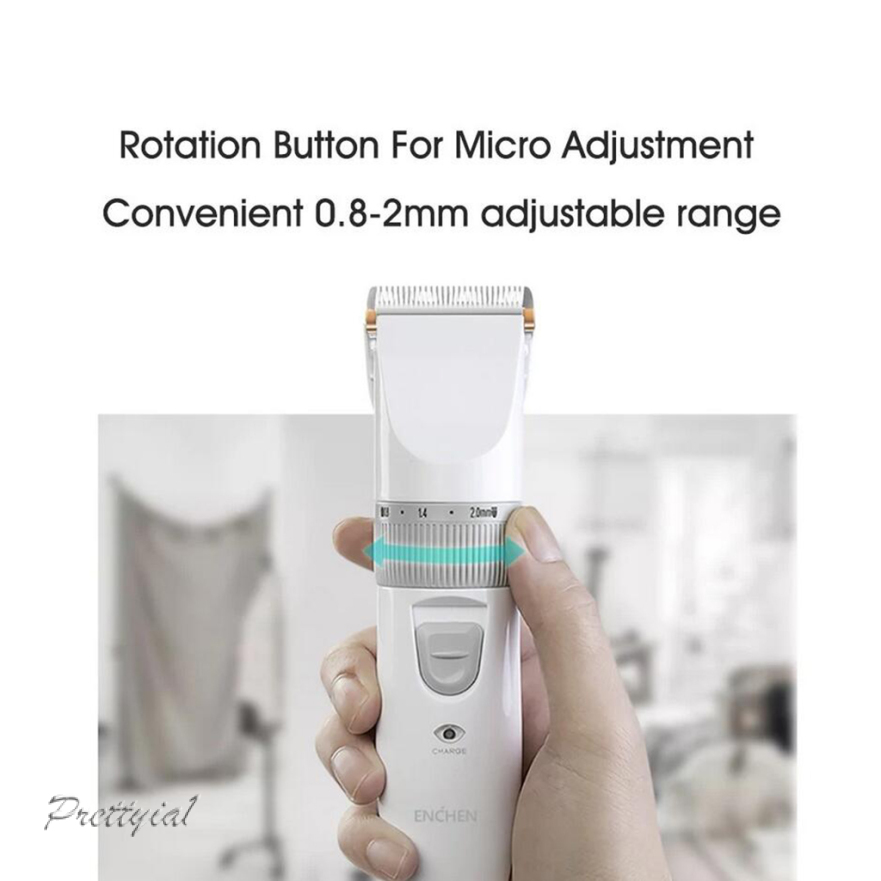 [PRETTYIA1]Professional Hair Trimmer for Men USB Rechargeable White