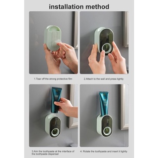 Convenient wall-mounted automatic toothpaste squeezer for families with color options