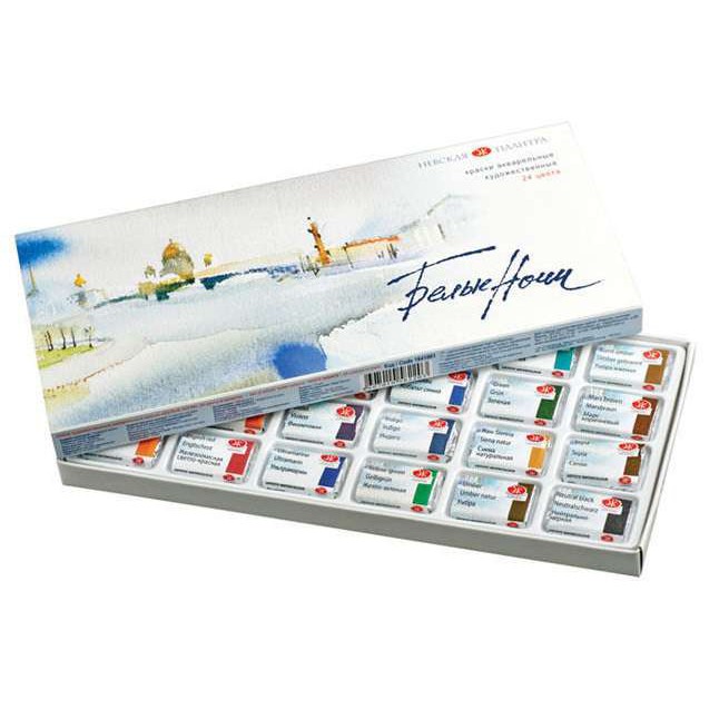 Bộ màu nước White Nights dạng pan 24 màu