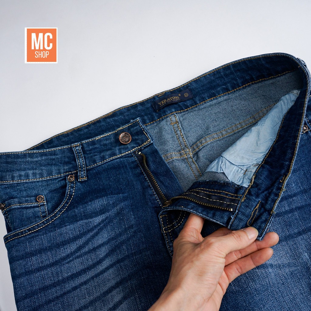 Quần jean nam VERATINO vải cao cấp không phai giữ phom, quần dáng côn co giãn nhẹ | BigBuy360 - bigbuy360.vn