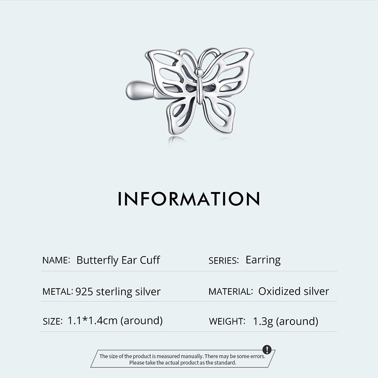 BAMOER 1 Bông Tai bạc 925 Hình Bướm Thời Trang Cho Nữ