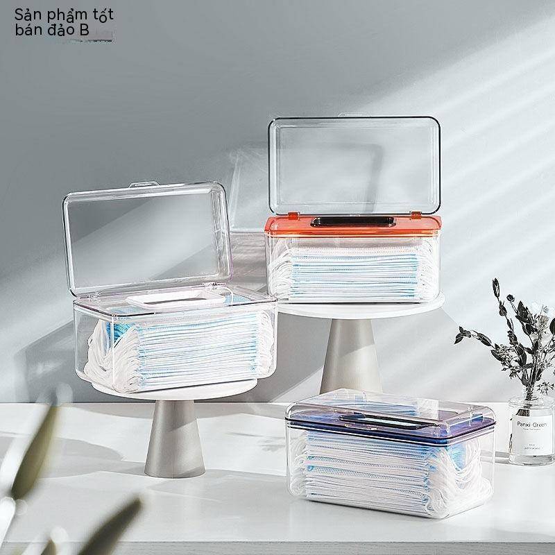 Hộp Đựng Khẩu Trang Trong Suốt Sức Chứa Lớn Tiện Dụng