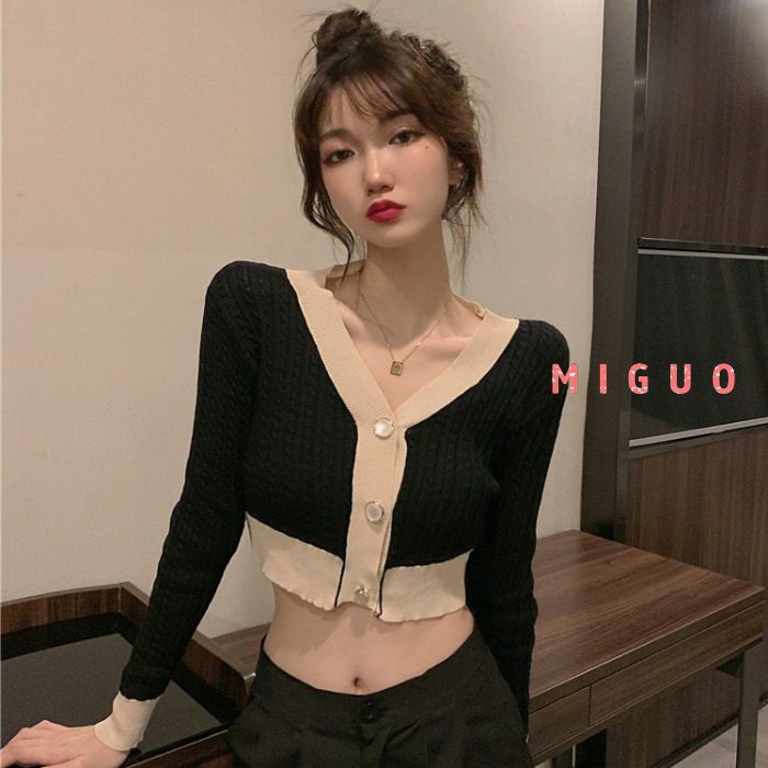 Áo Khoác Cardigan Dệt Kim Tay Dài Kiểu Hàn Quốc Xinh Xắn Cho Nữ