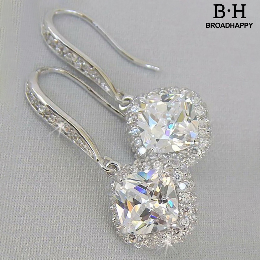 Khuyên Tai Móc Câu Dáng Dài Đính Đá Zircon Sang Trọng