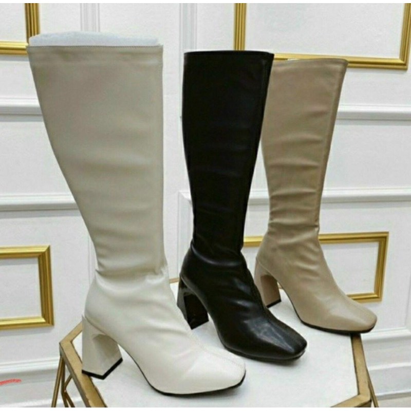 [Mã FASHIONGREEN15 giảm 10% tối đa 30k đơn từ 99k] Bốt đùi nữ,bốt cao cổ đế khoét 7p sẵn 2 màu | BigBuy360 - bigbuy360.vn