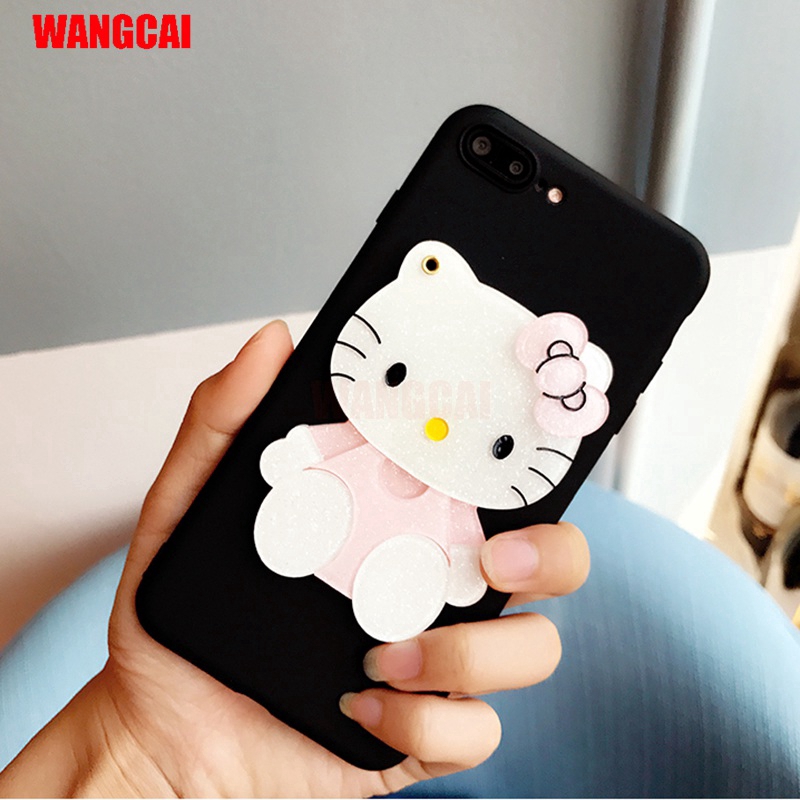 Samsung Galaxy A20E A10E A2 Core S10 5G A8S A7 A9 A6+ Plus J8 A6 A8 2018 Case Hello Kitty Cute Cartoon  Mirror Cover