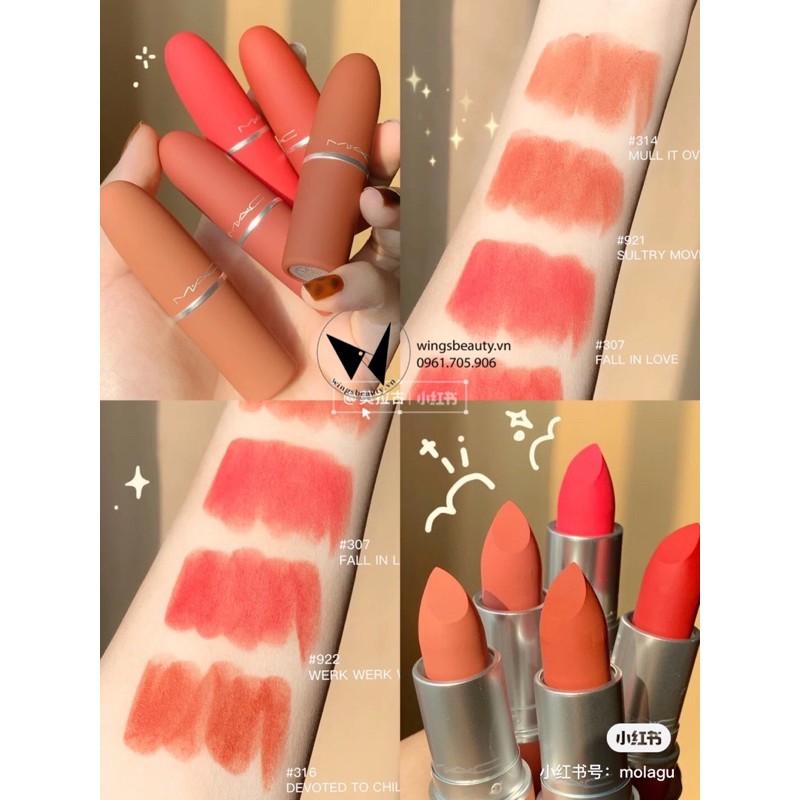 MAC - Son thỏi lì Showstopper Powder Kiss Lipstick