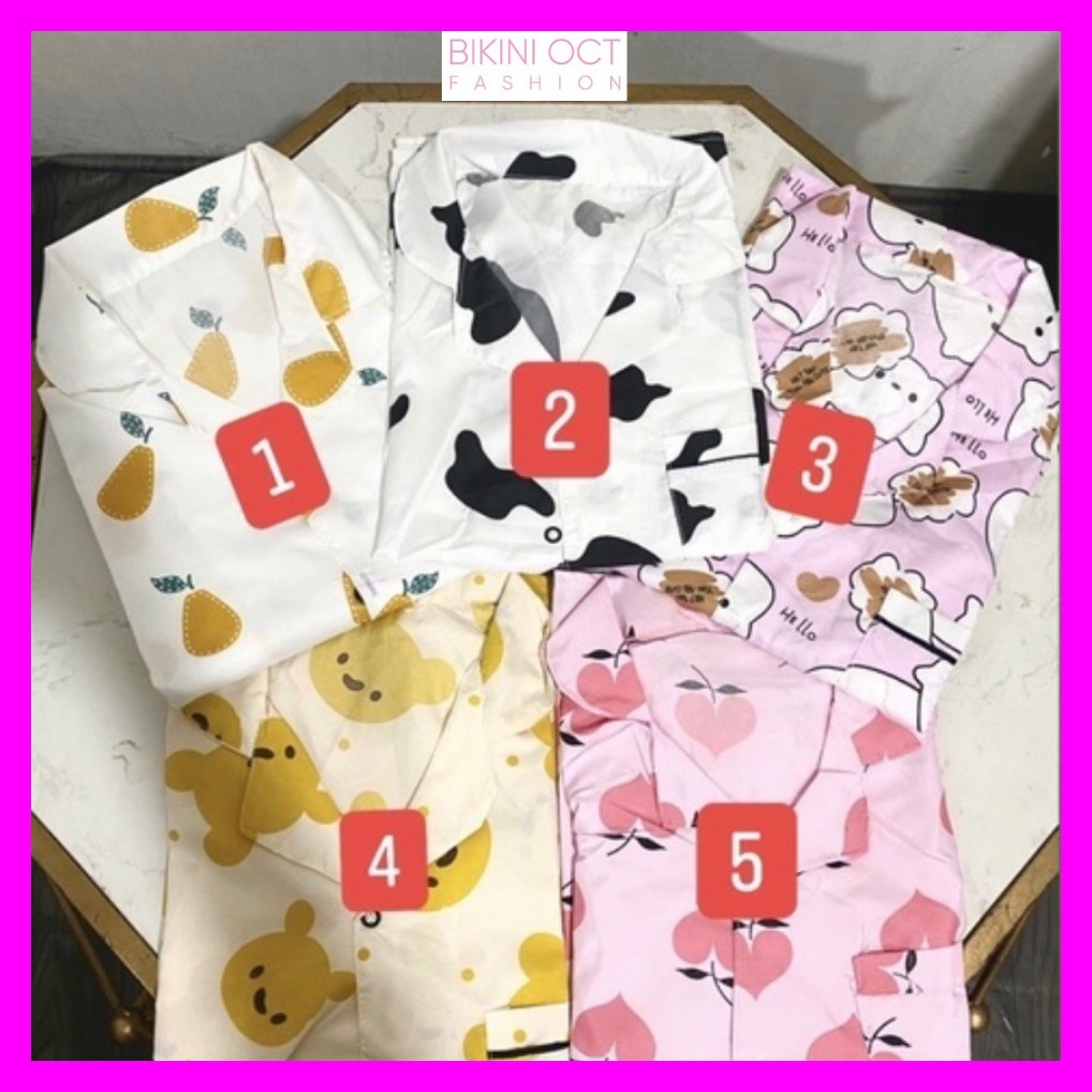 ĐồĐồ Ngủ Nữ pyjama cộc tay phối hình họa tiết - Quần Áo- đồ bộ ngủ pijama trẻ trung đáng yêu Kate