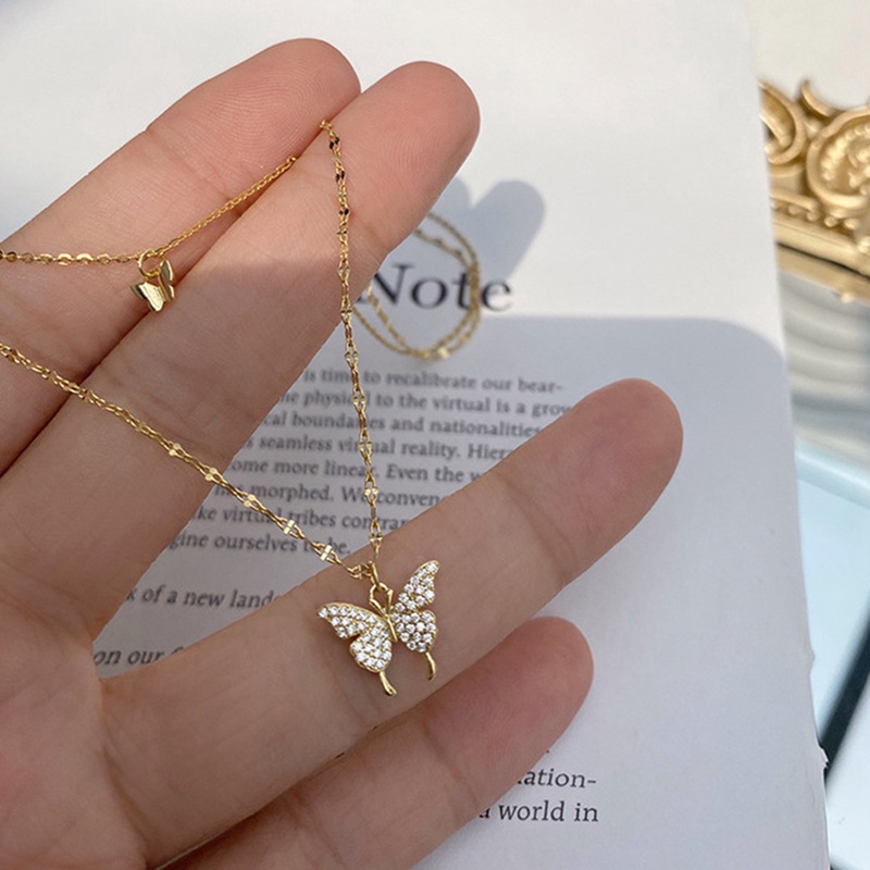 Vòng cổ hai lớp mặt hình bướm