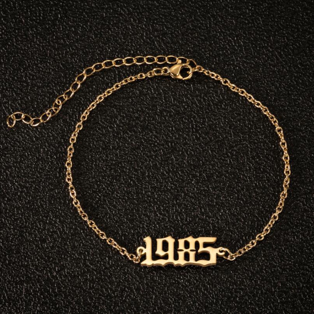 Lắc chân bằng thép không gỉ mặt số 1980-2000 có thể điều chỉnh dành cho nữ