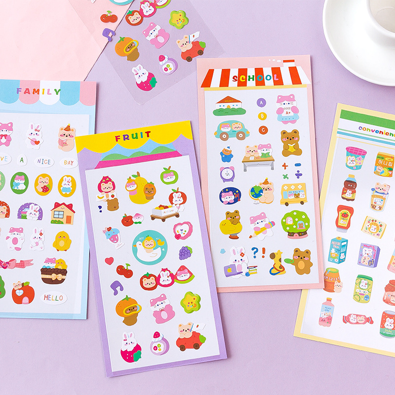 1 Tờ Giấy Dán Trang Trí Họa Tiết Hoạt Hình Đáng Yêu