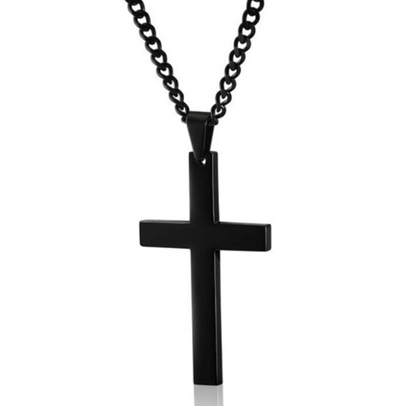 Vòng cổ Mặt Hình Thánh Giá Màu Vàng / Bạc / Đen Dành Cho Nam Nữ