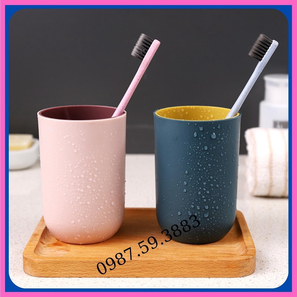 Ly Cốc Uống Nước, Cốc Đánh Răng Bằng Nhựa PP 2 Lớp 350ml