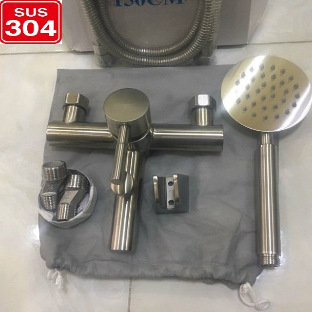 Bộ củ sen tắm nóng lạnh cao cấp  Inox304 không gỉ, sen tắm nóng lạnh, vòi sen nóng lạnh- Thân tròn