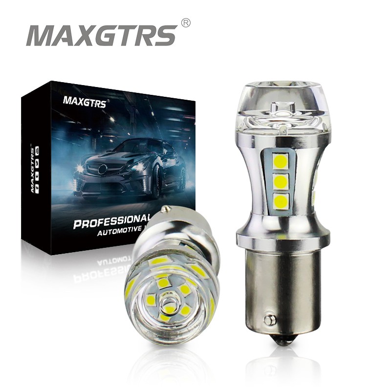 Set 2 bóng đèn LED MAXGTRS 1156 Ba15S P21W S25 siêu sáng chất lượng cao cho xe hơi