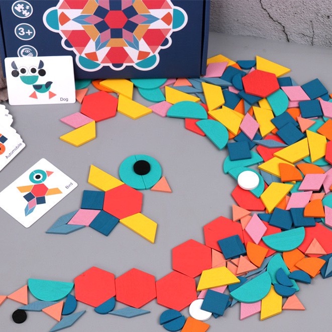 Bộ xếp hình Creative Shape Puzzle bằng gỗ 180 chi tiết cho bé thỏa sức sáng tạo