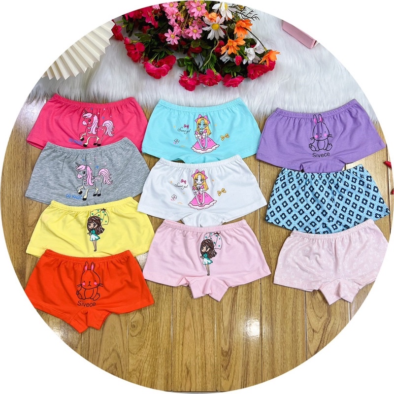 Chip đùi bé gái in hình siêu dễ thương chất cotton 100% thoải mái cho bé