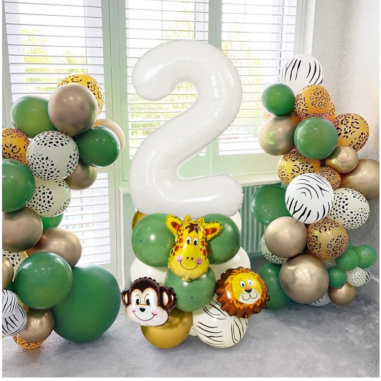 Bộ bong bóng lá nhôm hình động vật trang trí tiệc sinh nhật cho bé DIY