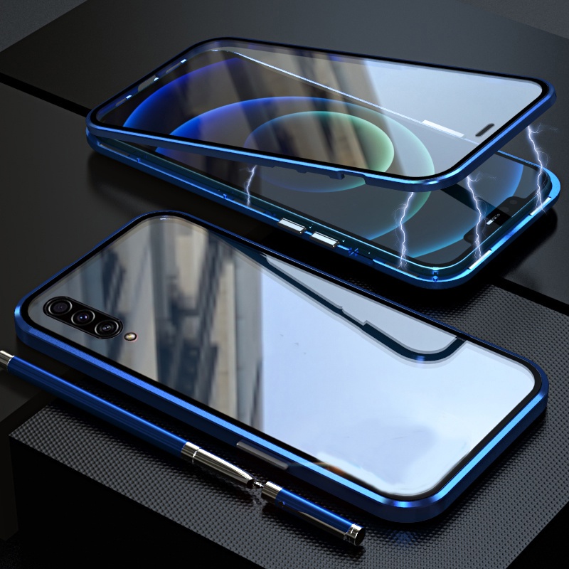 Samsung Galaxy A50 A50S A30S Ốp điện thoại mặt kính cho For SamsungA30S SamsungA50 Ốp điện thoại kính cường lực 2 mặt khung kim loại bảo vệ 360 cho
