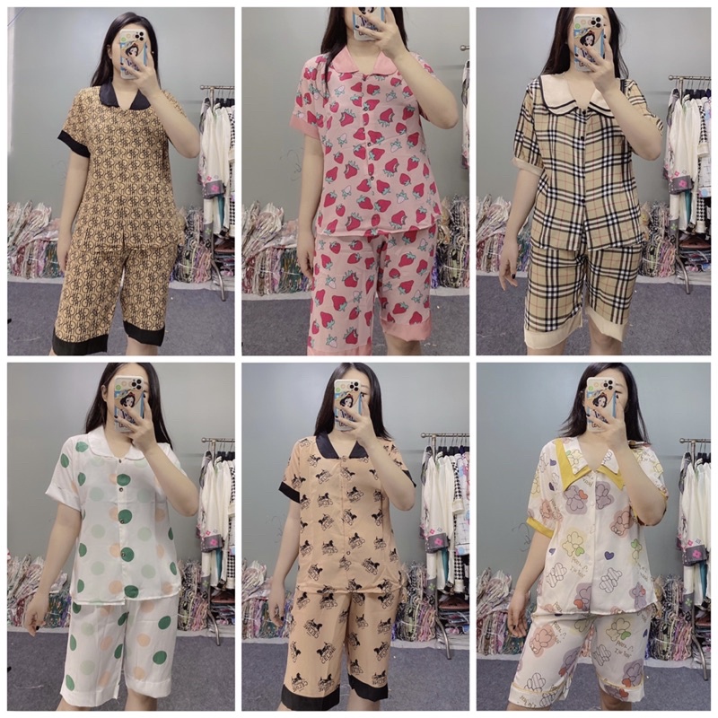 Đồ ngủ lửng, bộ ngố pijama lụa mango mặc nhà