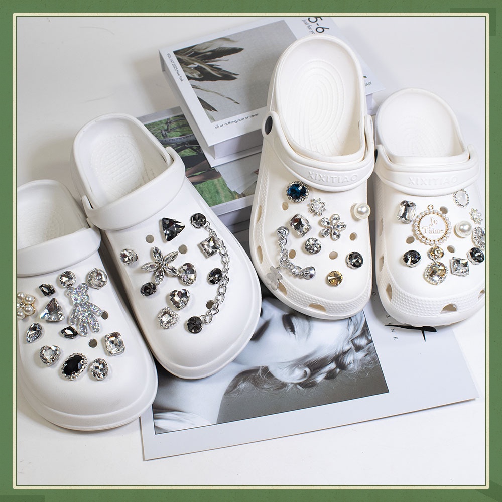 Phụ Kiện Khóa Giày Crocs Đính Đá Pha Lê Trang Trí Thời Trang Cho Nữ