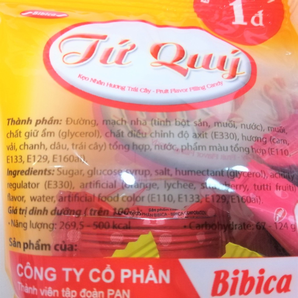 Kẹo Nhân Hương Trái Cây Tứ Quý (Gói 70g)