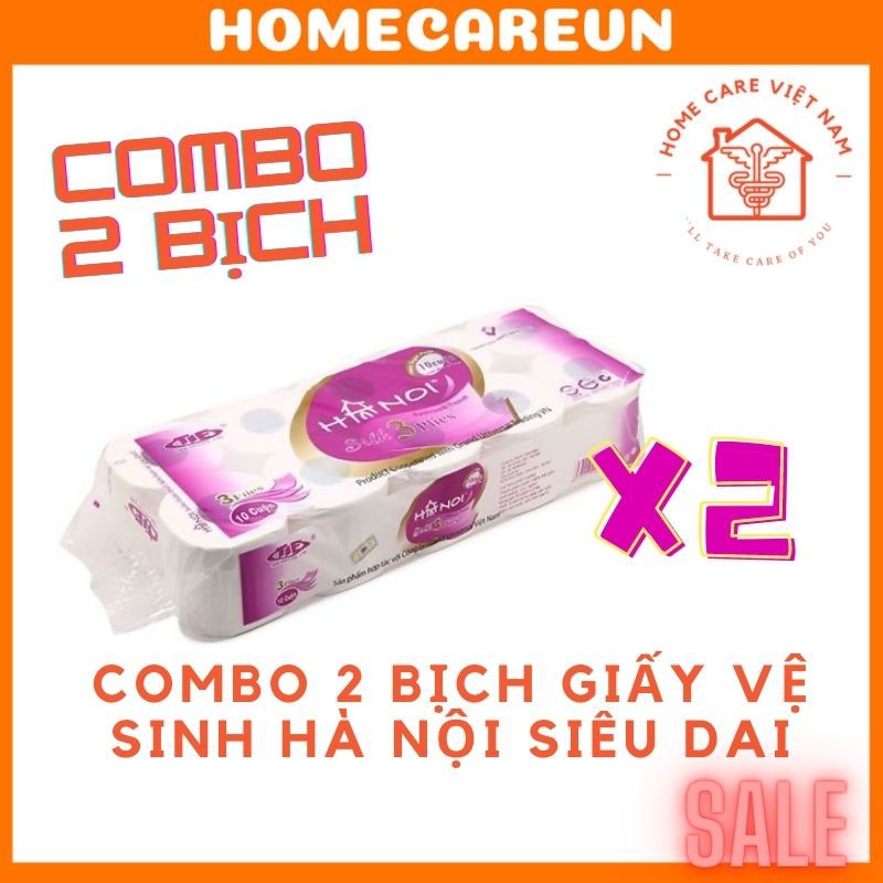 Combo 2 bịch Giấy vệ sinh Hà Nội cao cấp 3 lớp siêu dai 1,6kg/bịch