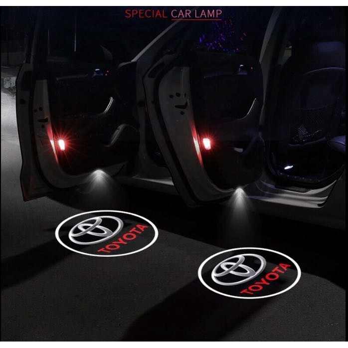 Bộ 2 Đèn LED Laser Chiếu Logo Gắn Cửa Xe Hơi Toyota Carmry Corolla RAV4 CHR