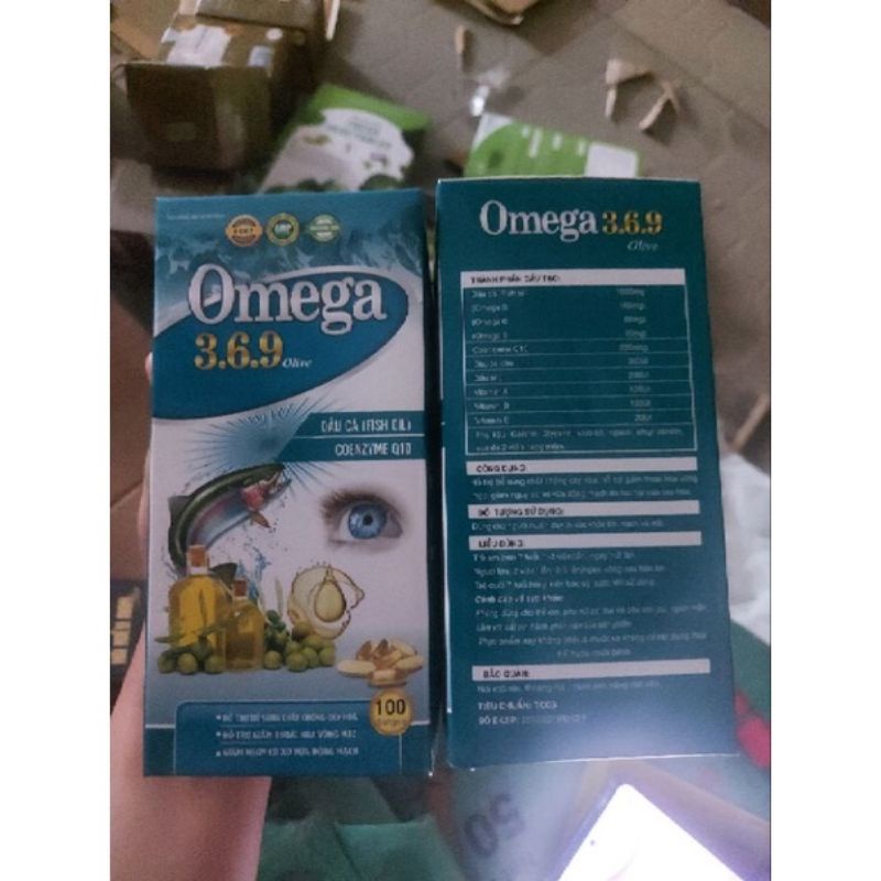 [Hộp 100 viên]Dầu Cá Bổ Mắt OMEGA Olive 3.6.9 Chính Hãng Công Ty Dược