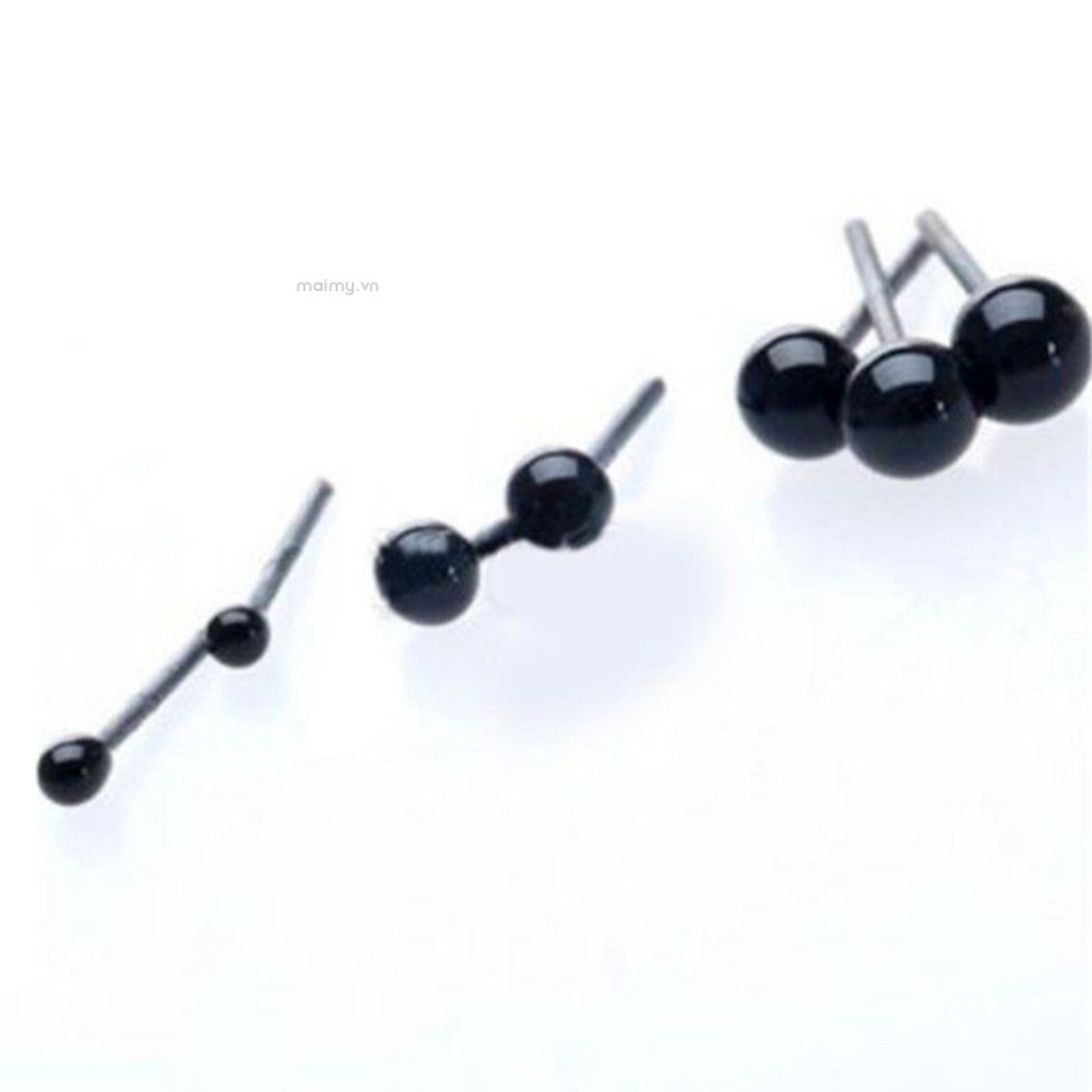 Set 100 Mắt Kính 2 / 3 / 4mm Hình Gấu Bông Mắt Đen