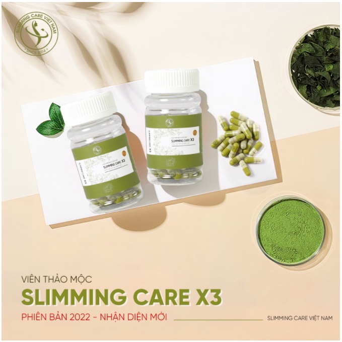 Viên Thảo Mộc Giảm Cân Slimming Care X3 Chính Hãng Giảm Cân Cấp Tốc An Toàn - Hộp 30 Viên Tặng Kèm Viên Rau Củ Detox