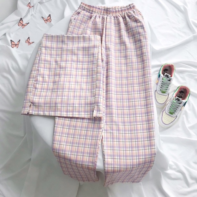 Quần Long Pant Caro Suông Unisex Màu Mới Ảnh Thật